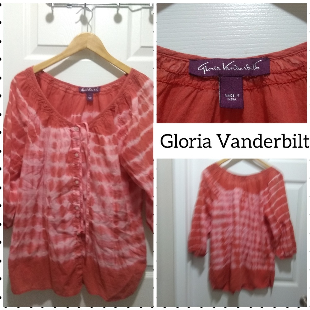 Gloria Vanderbilt Tie dye top size L.